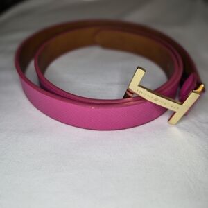 Pink TOMMY HILFIGER  Belt with Gold Buckle